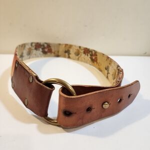 Lucky Brand Brown Floral Women's  leather and canvas size 28